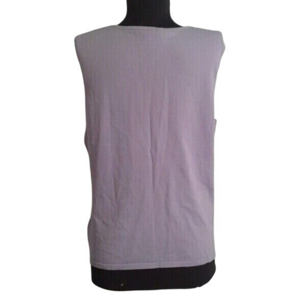Coldwater Creek Size L Tank Top Womens Lavender Sleeveless Rayon Nylon Knit - Picture 5 of 6